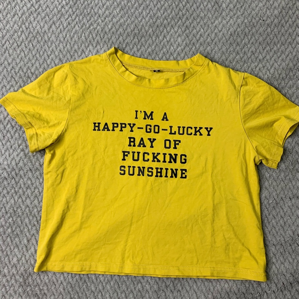 COPY - Ray of “F” ing sunshine crop top
